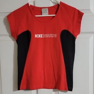 Nike Red and Black Athletic Tee Women's